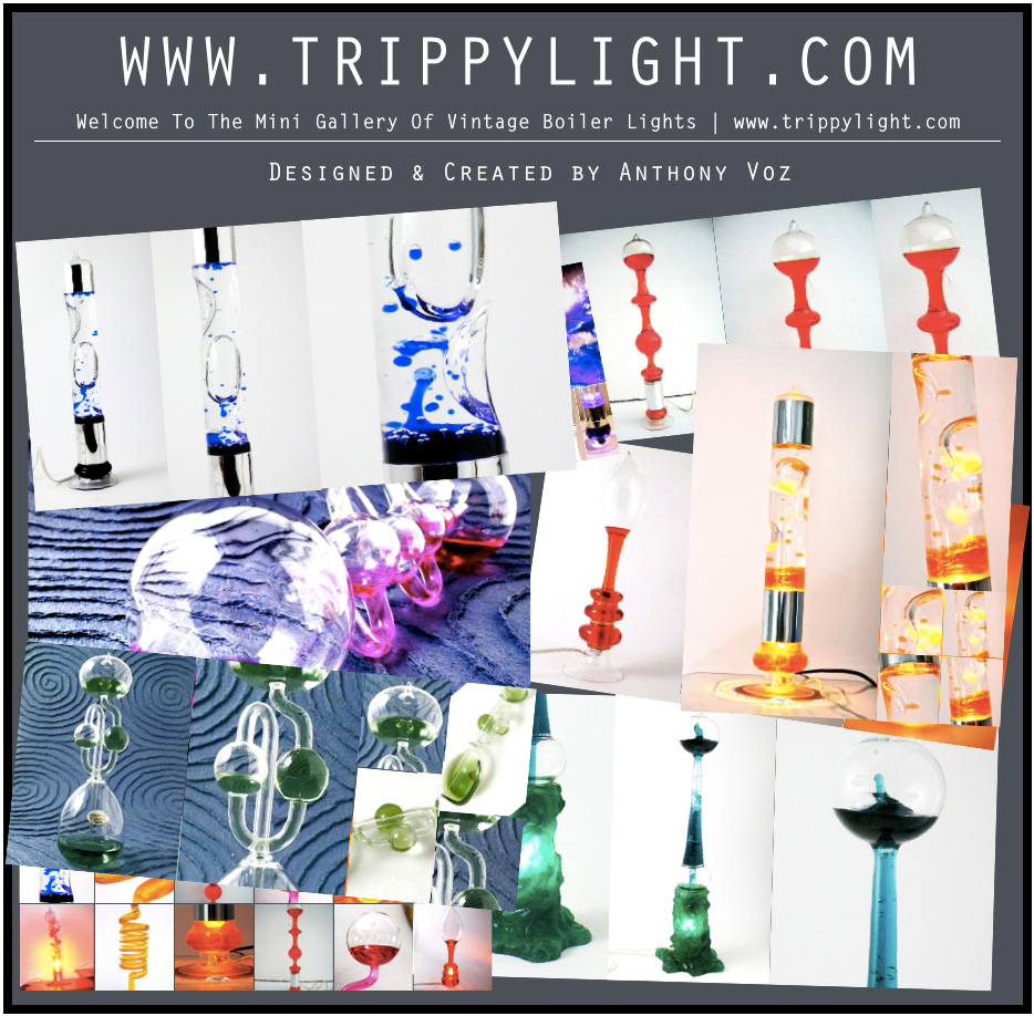 www.trippylight.com Mini Index, a site dedicated to vintage boiler lamps produced by various manufacturers including: F. Vaudan Paris, S. Vera Clermont-Ferrand and Creations Artisanales M.U.C Paris. Designed and Created by Anthony Voz.